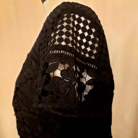 Talbot's Mixed Black Lace Fit-And-Flare Dress| SZ 16W - Picture 7 of 10